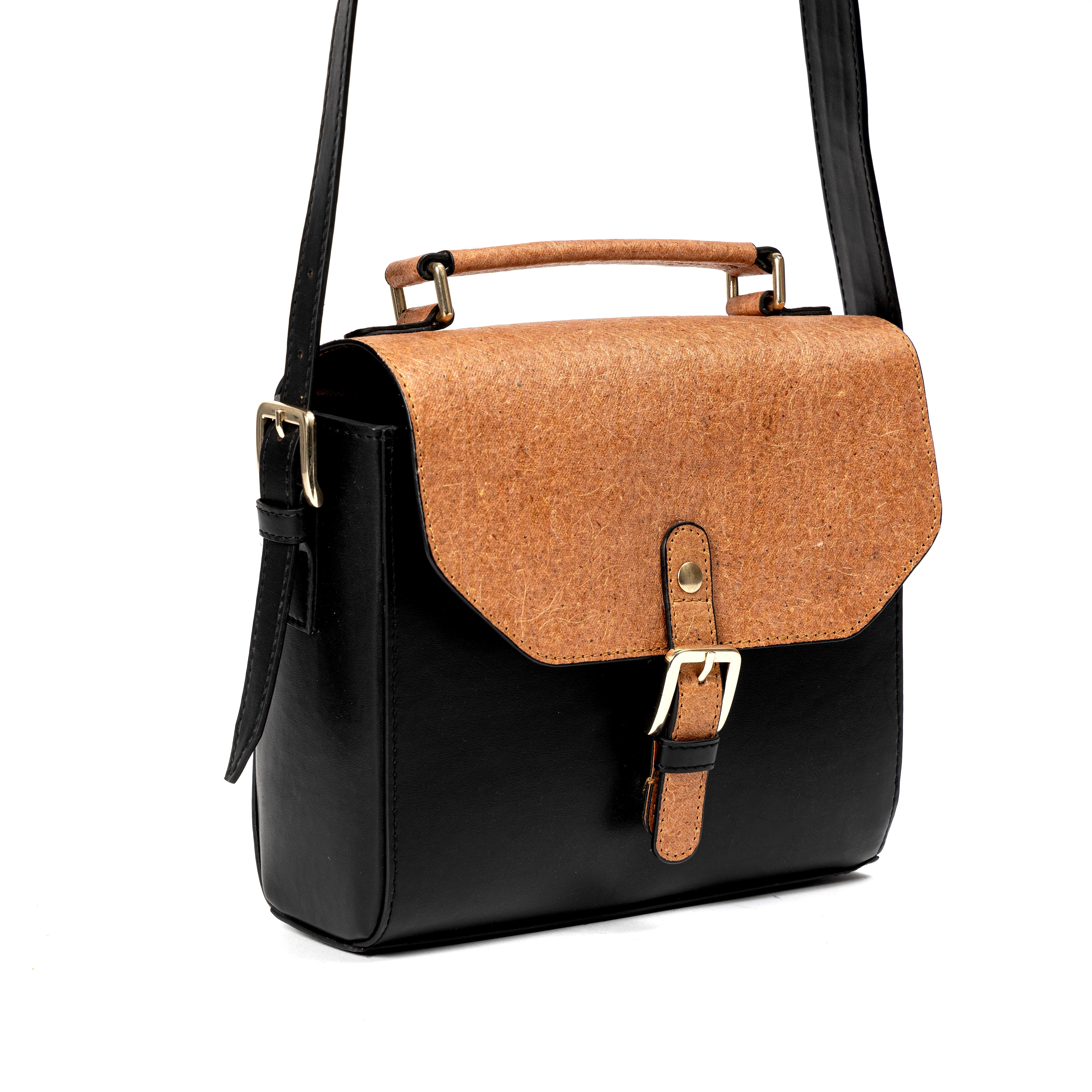 Juniper Vegan Leather Sling Bag - Black