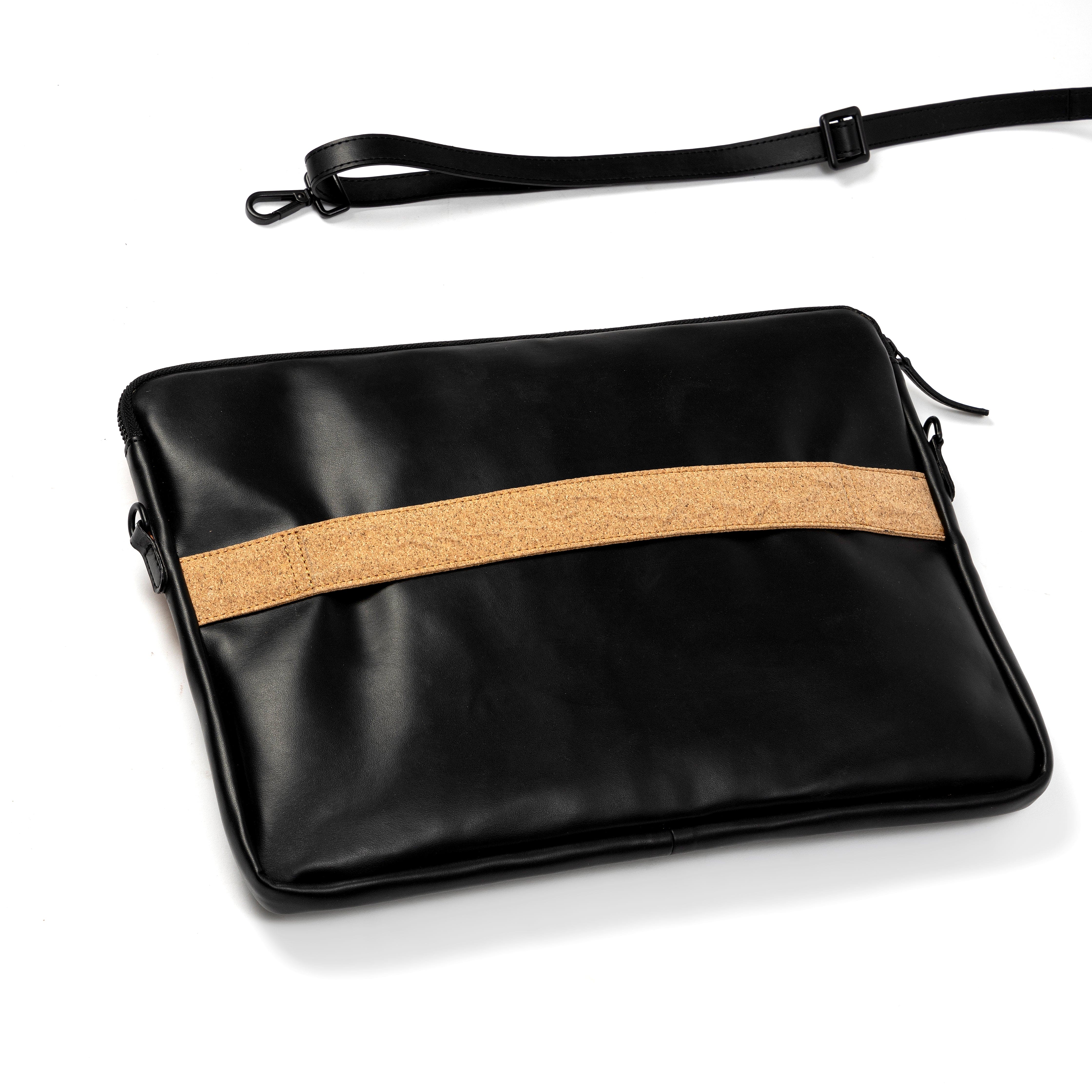 Acacia Vegan Leather Laptop Sleeve - Black