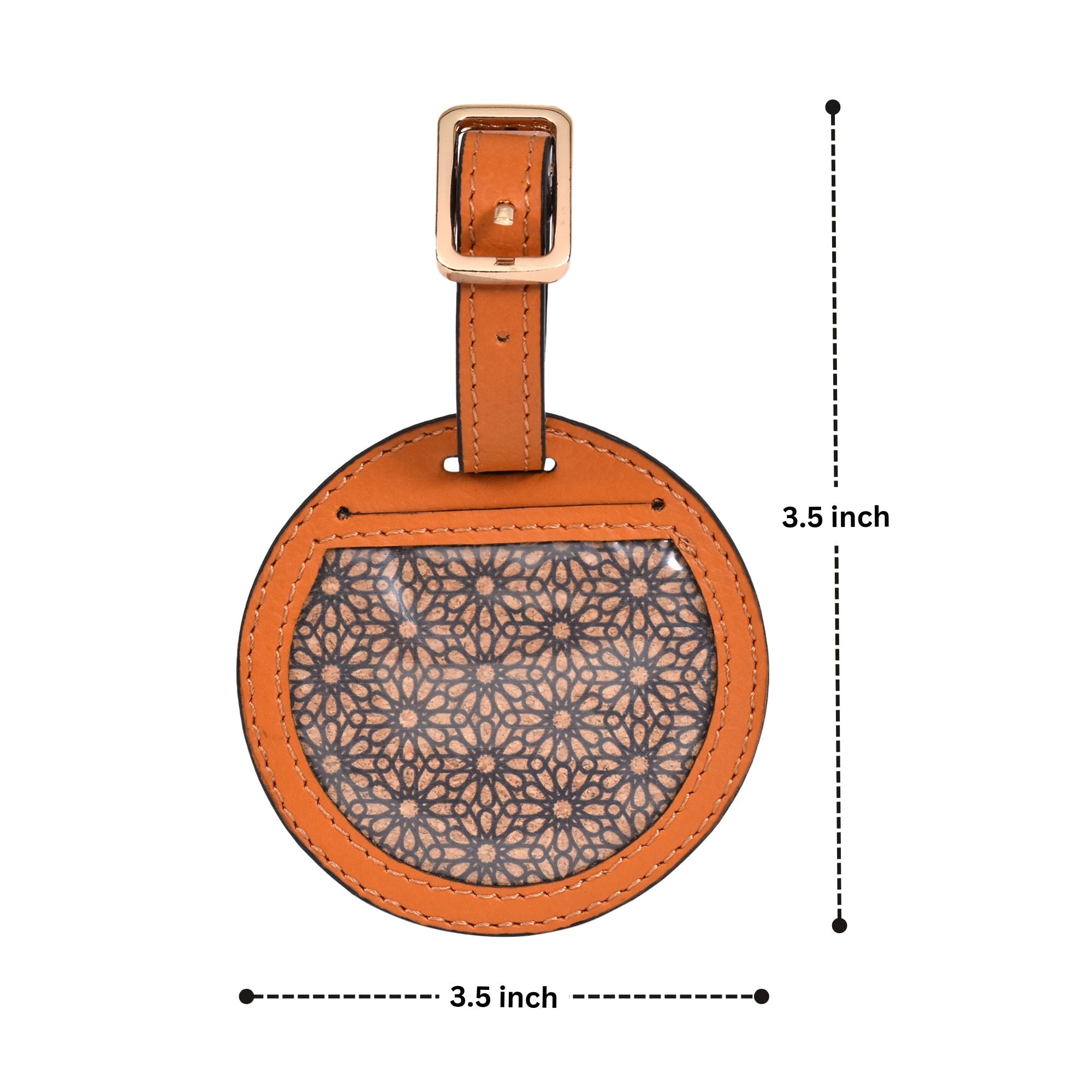 Tan Vegan Leather Travel Tag