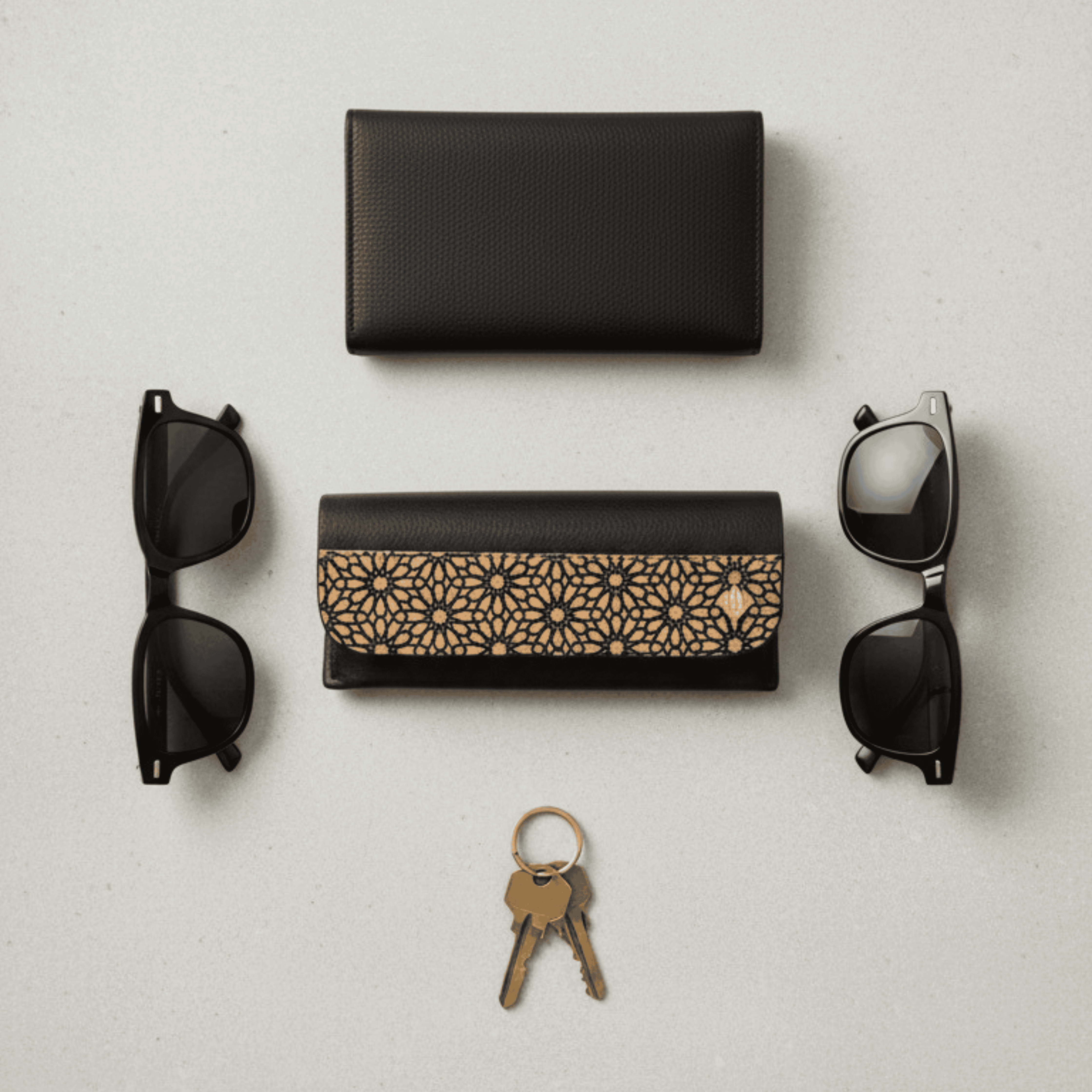 Handcrafted, Vegan Plant Leather Eyewear Case - Black