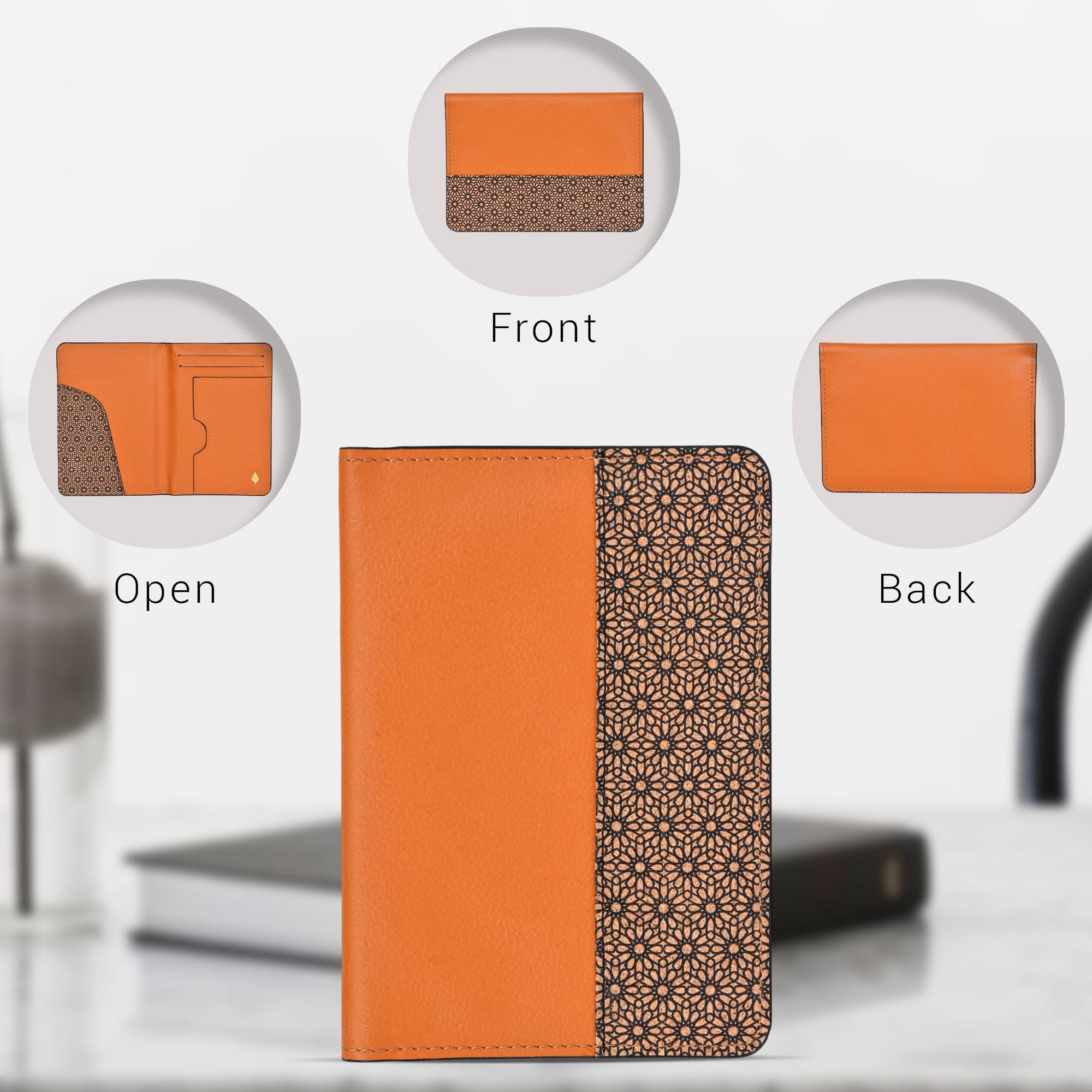 Sustainable Vegan Leather Passport Holder - Tan