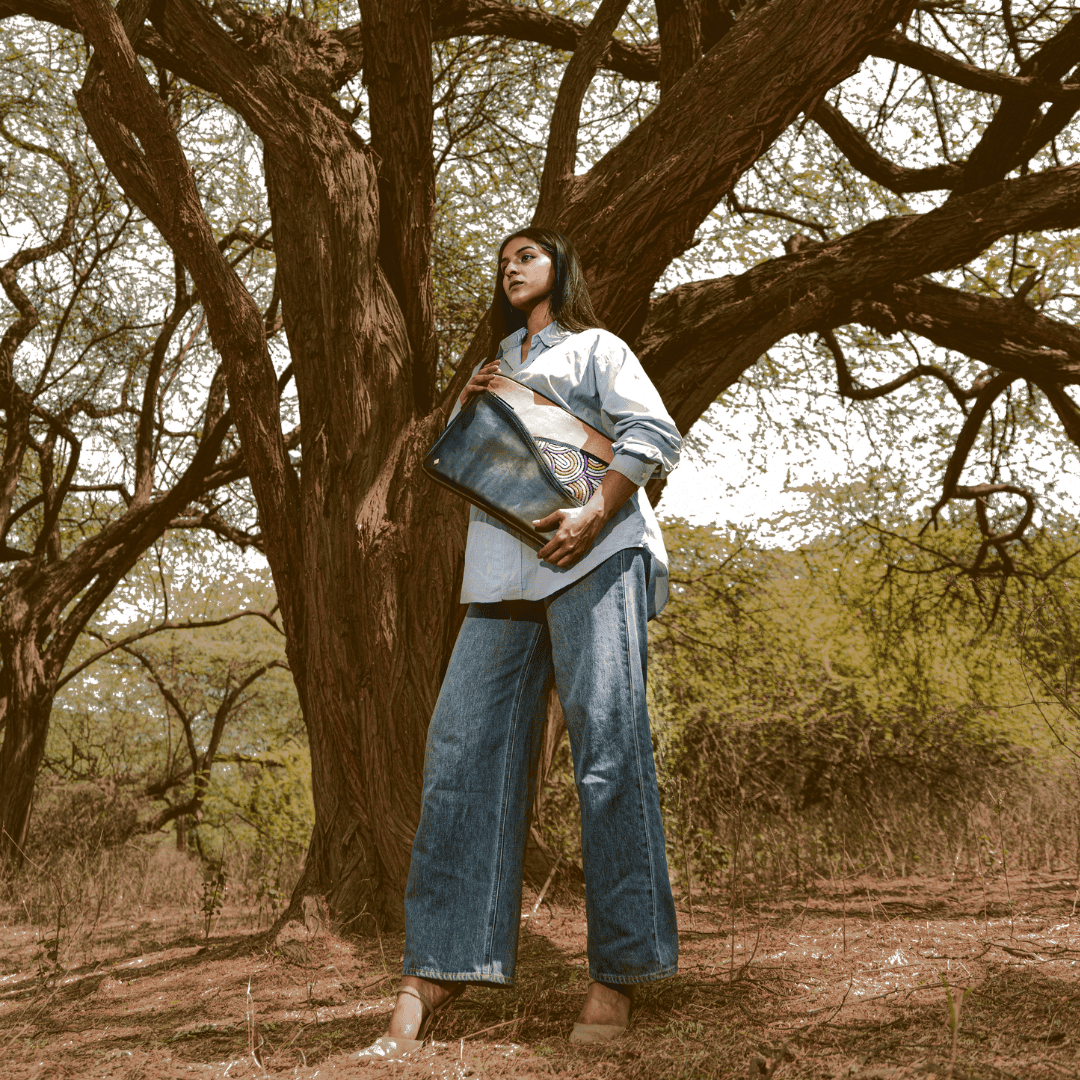 Acacia Vegan Leather Laptop Sleeve - Black