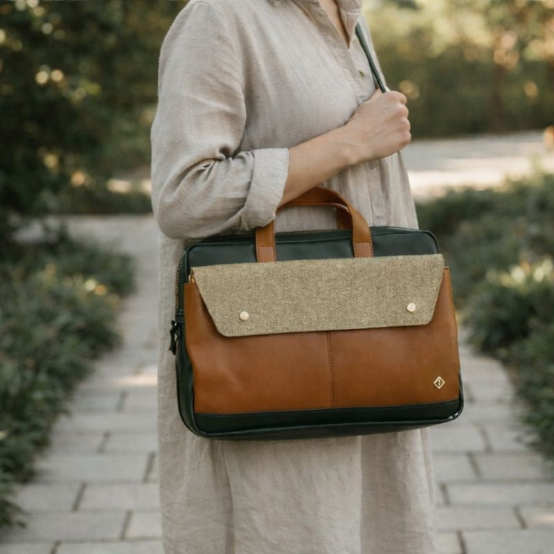 Willow Vegan Leather Laptop Sleeve - Tan