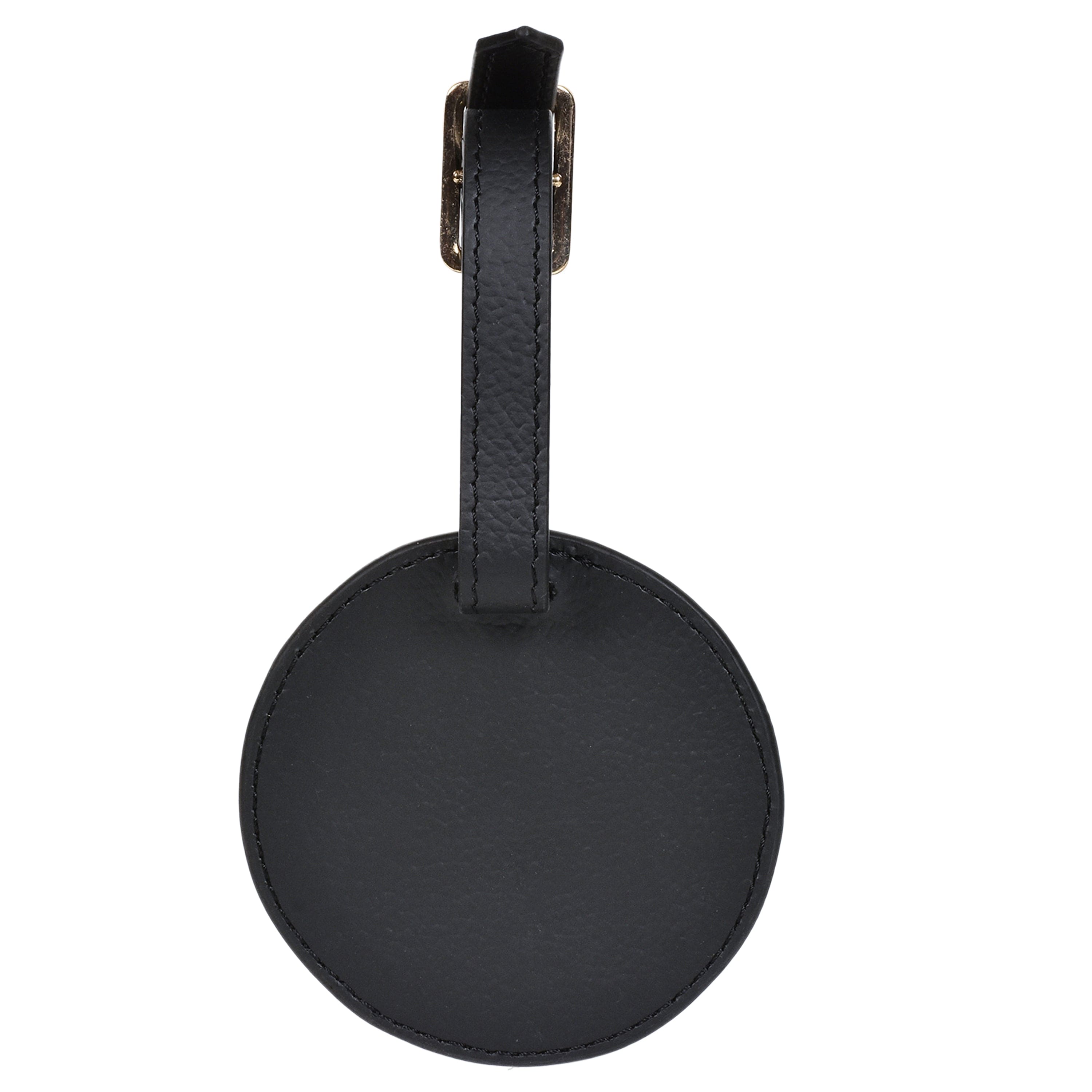 Black Plant Leather Travel Tag – Circular
