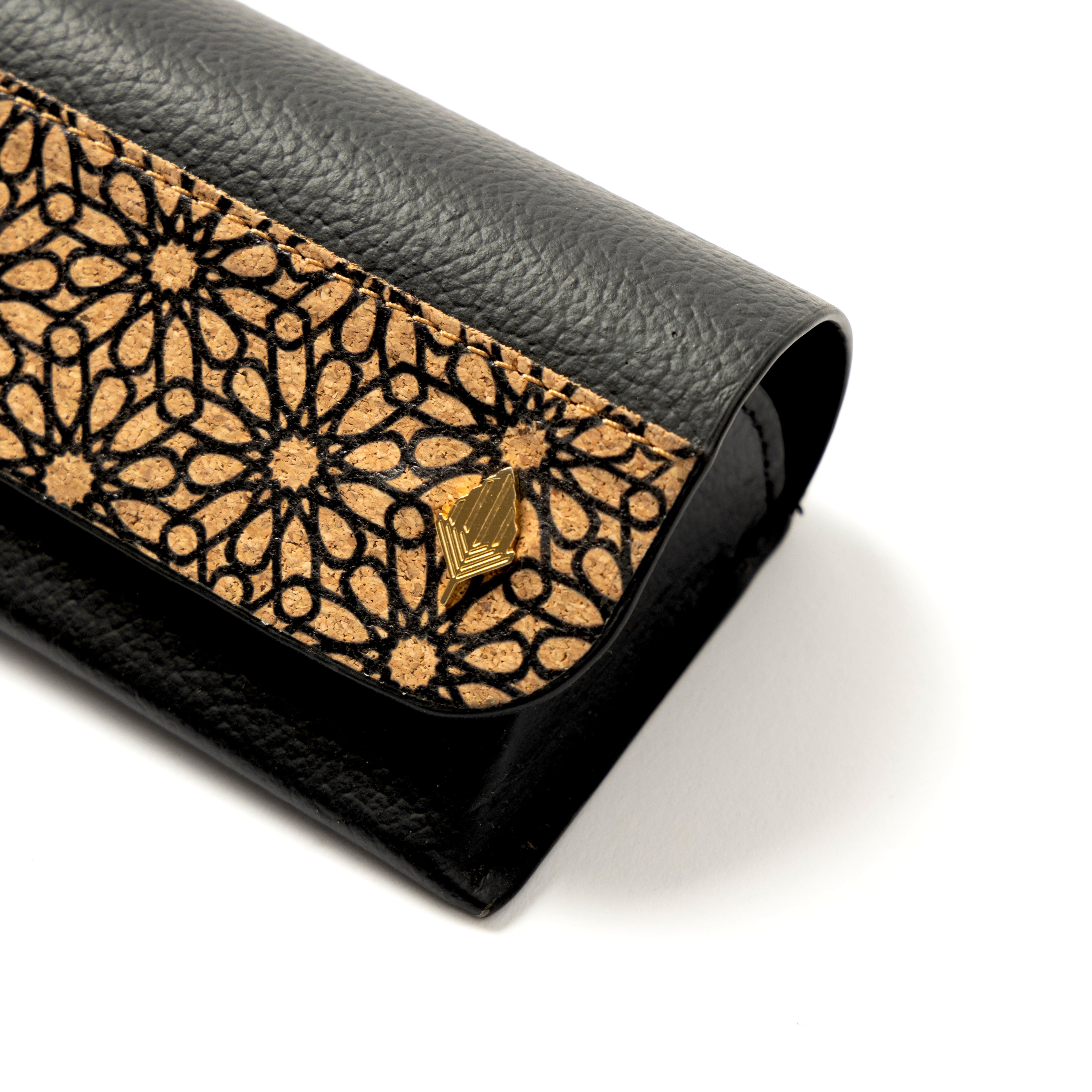 Handcrafted, Vegan Plant Leather Eyewear Case - Black