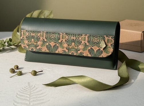 Handcrafted, Vegan Leather Eyewear Case - Green