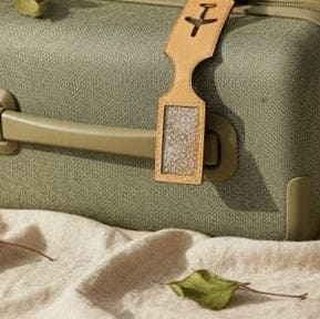 Caramel Plant Leather Travel Tag – Airplane Design