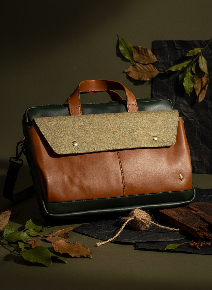 Willow Vegan Leather Laptop Sleeve - Tan