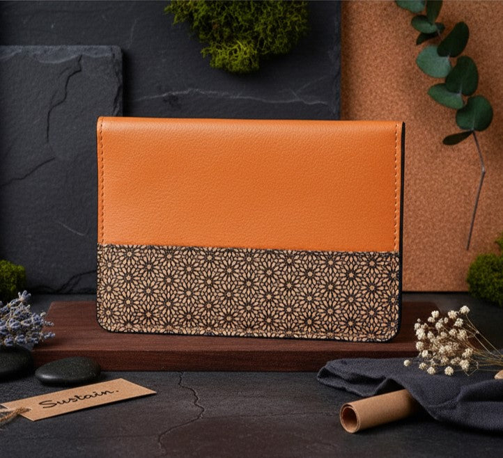 Sustainable Vegan Leather Passport Holder - Tan