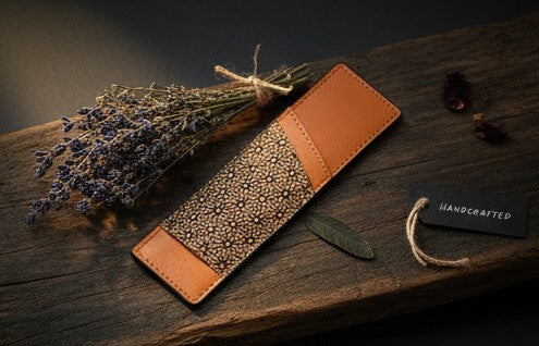 Handcrafted, Vegan Leather Pen Holder - Tan