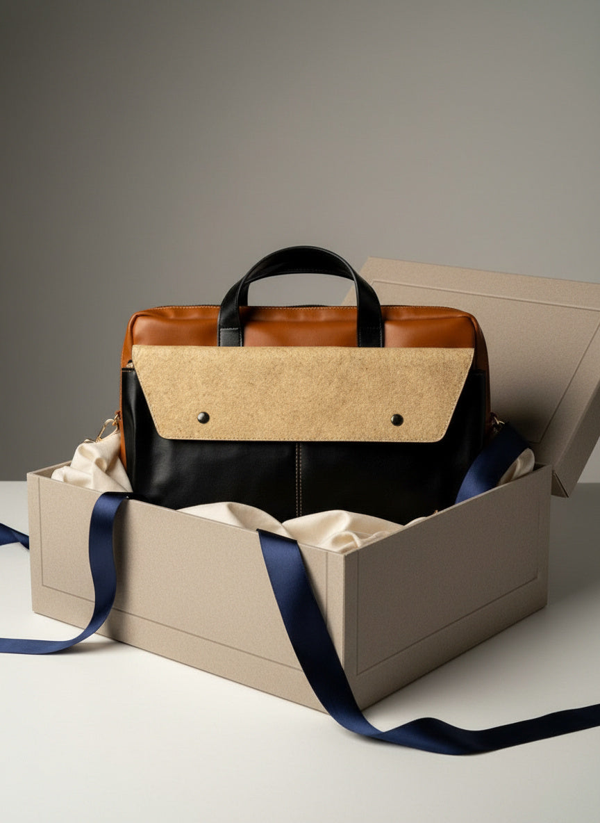 Willow Vegan Leather Laptop Sleeve - Black