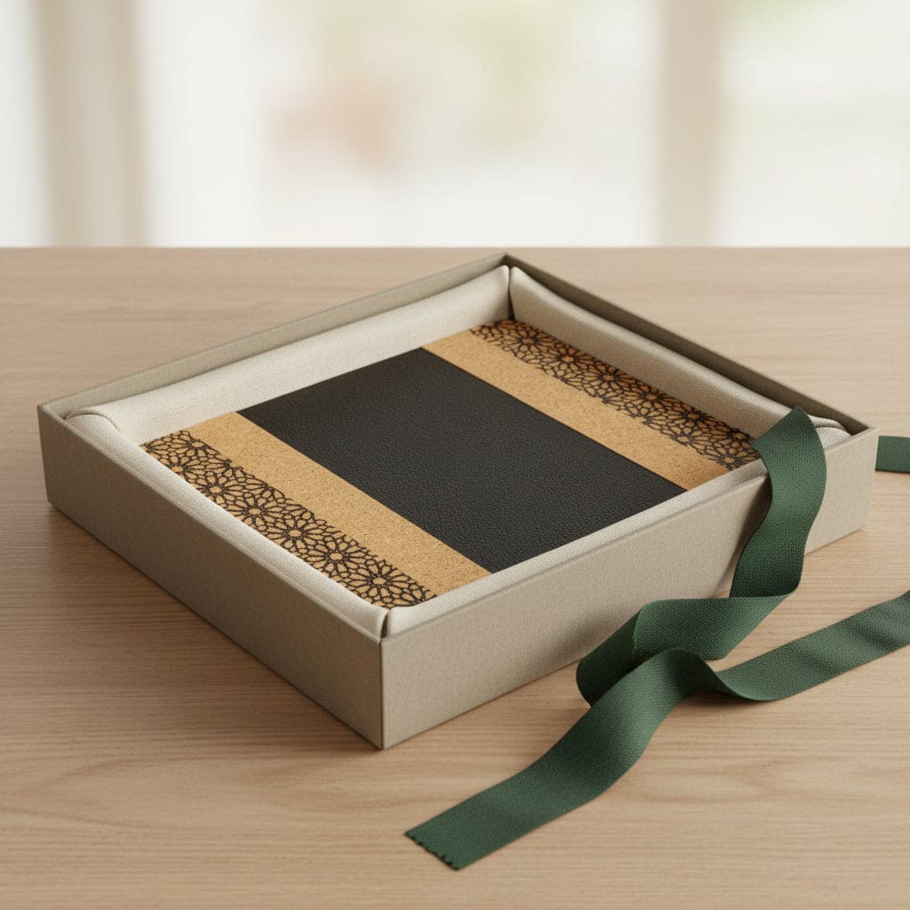 Versatile Black Plant Leather Mouse Pad