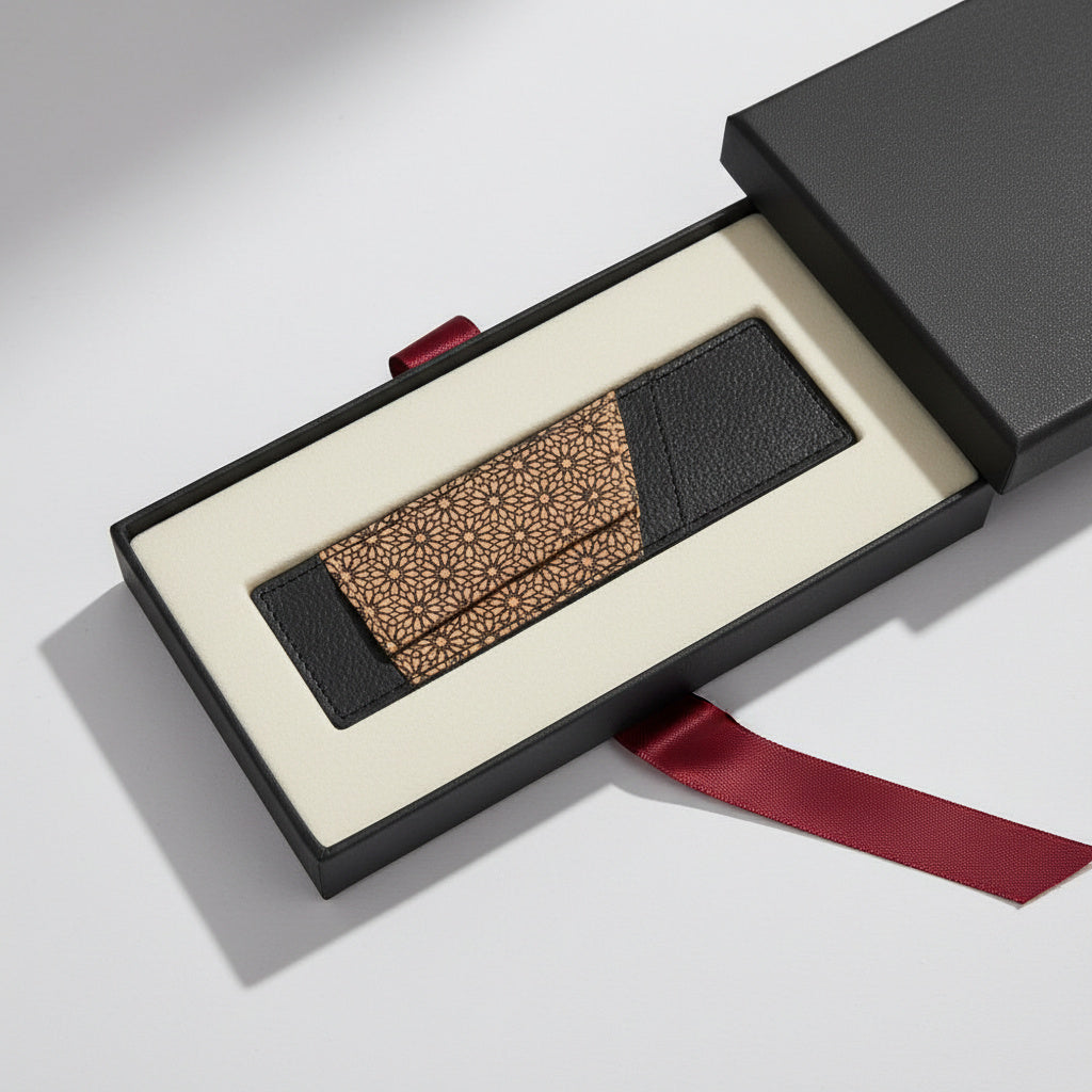 Handcrafted, Vegan Leather Pen Holder - Black