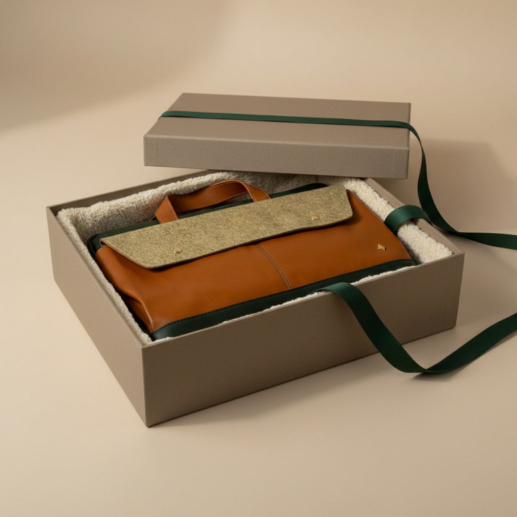 Willow Vegan Leather Laptop Sleeve - Tan