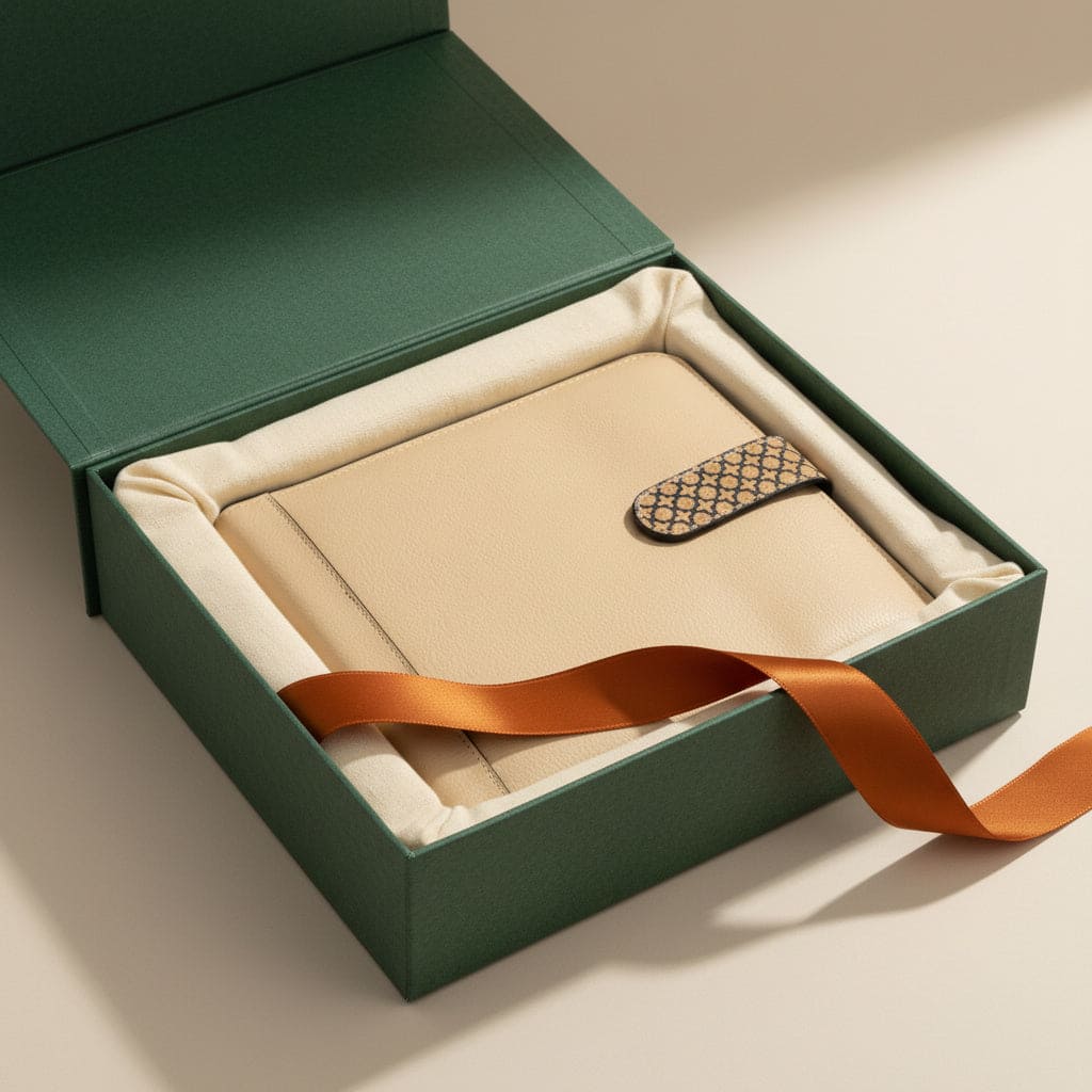 Plant Leather Diary & Pen Set – Almond