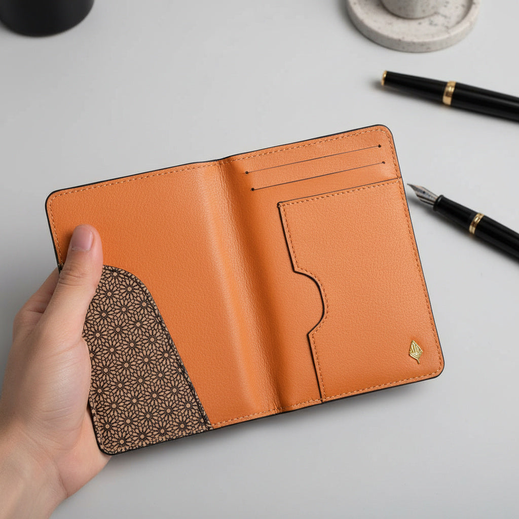 Sustainable Vegan Leather Passport Holder - Tan