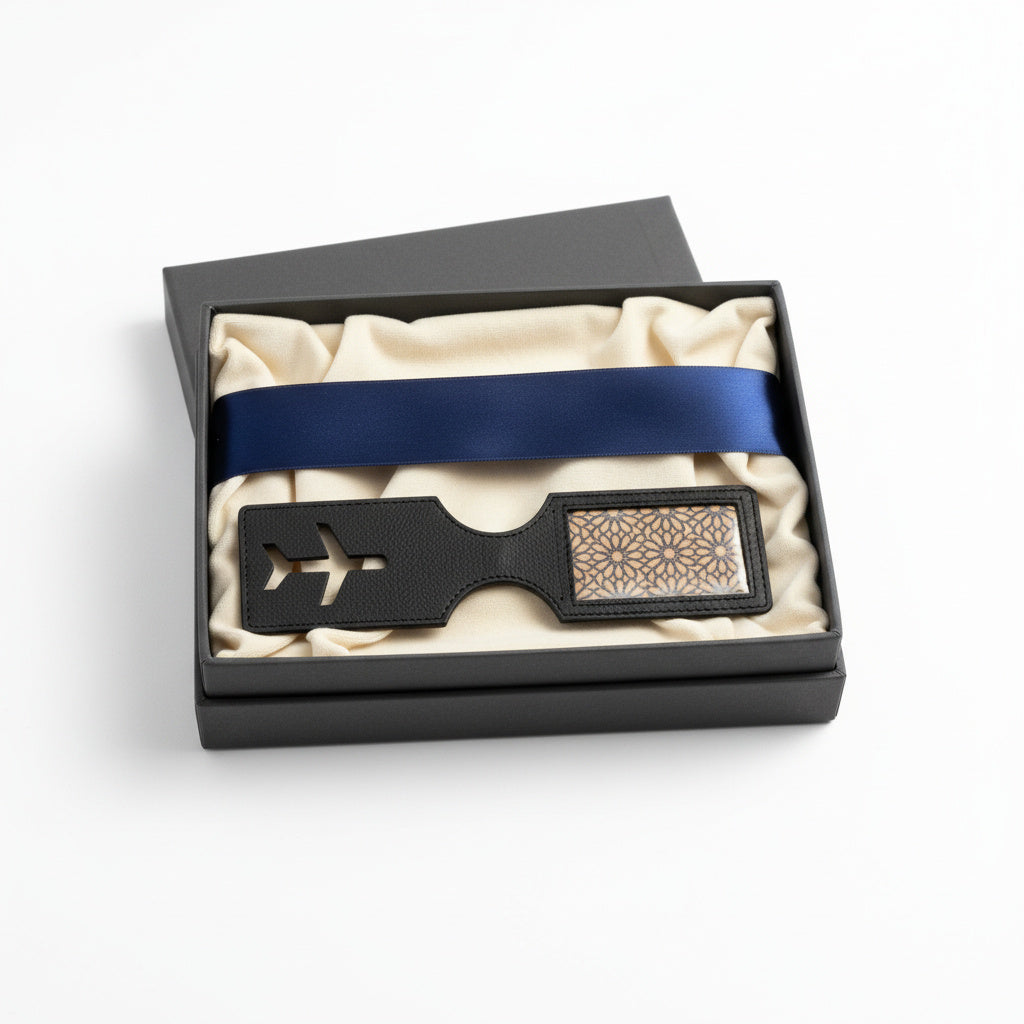 Airplane Vegan Leather Travel Tag - Kohl