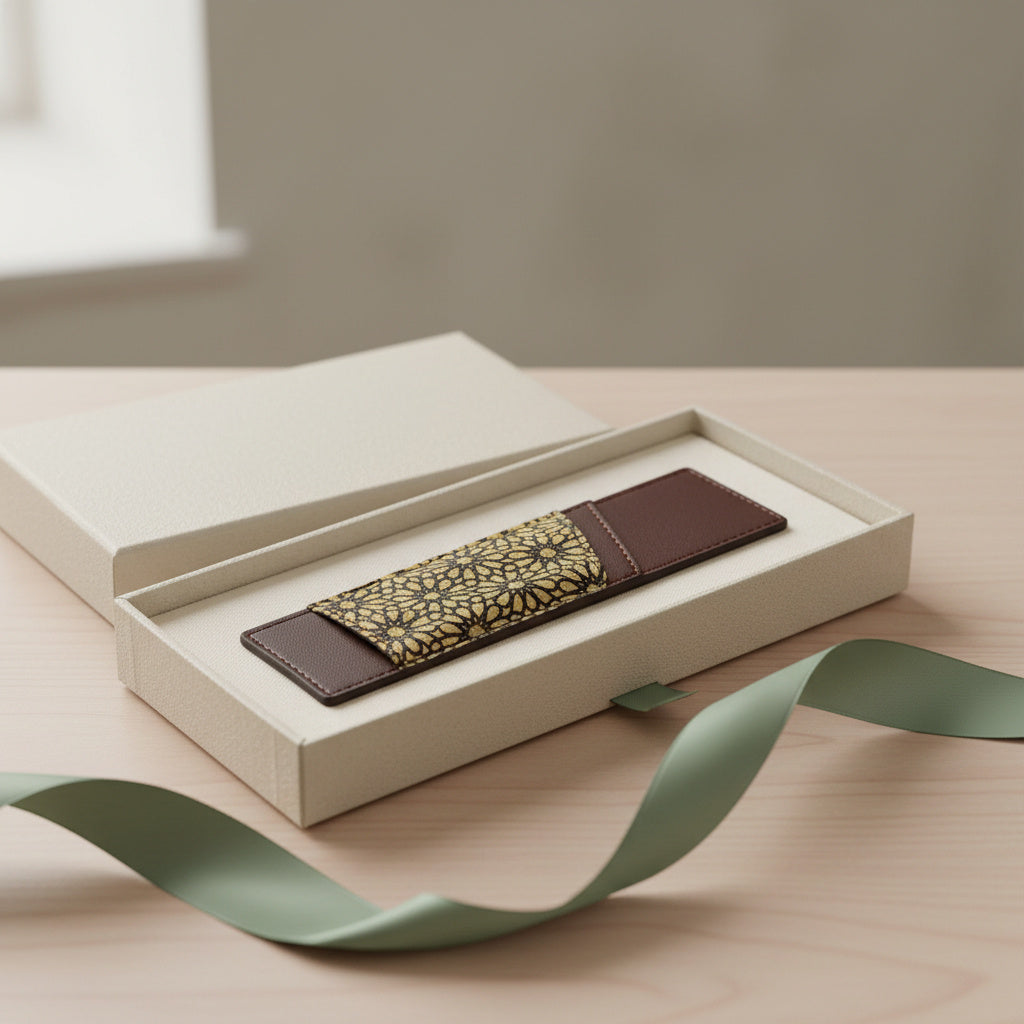 Handcrafted, Vegan Leather Pen Holder - Maroon