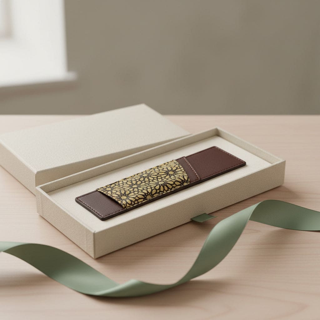 Plant Leather Pen Holder – Maroon