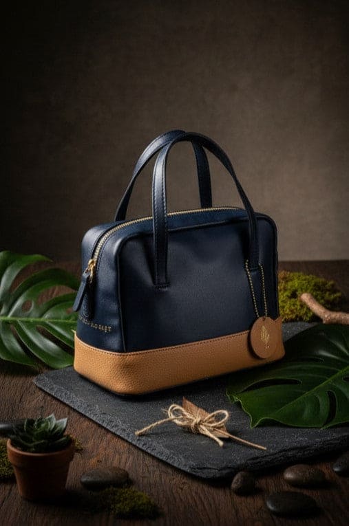 Vanadey - Navy Blue & Caramel