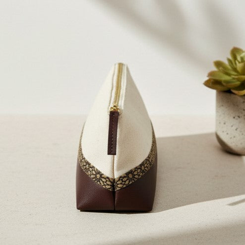 Travel Utility Kit - Off white, Cork & Maroon