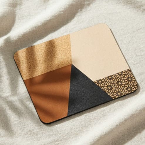 Versatile Neutral Plant Leather Mouse Pad