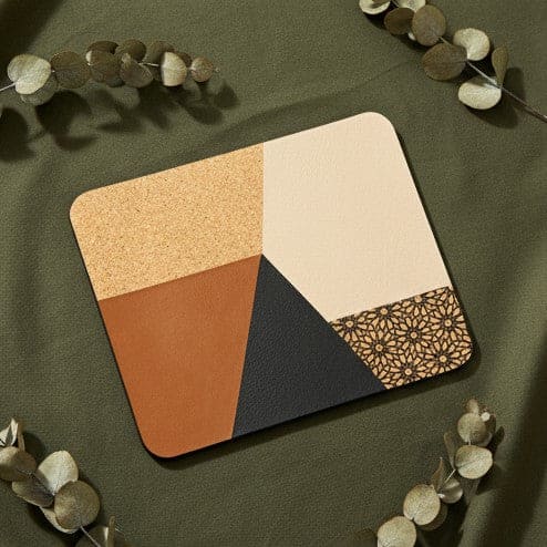 Versatile Neutral Plant Leather Mouse Pad