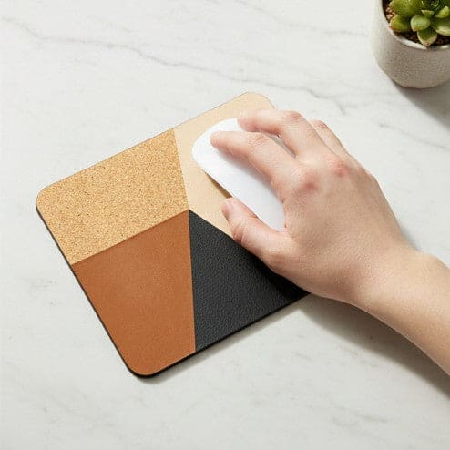 Versatile Neutral Plant Leather Mouse Pad