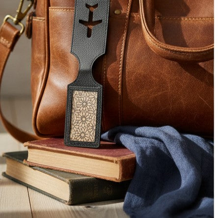 Airplane Vegan Leather Travel Tag - Kohl