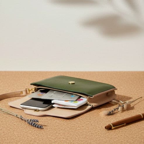 Fides – Almond & Green | Plant Leather Women’s Wallet