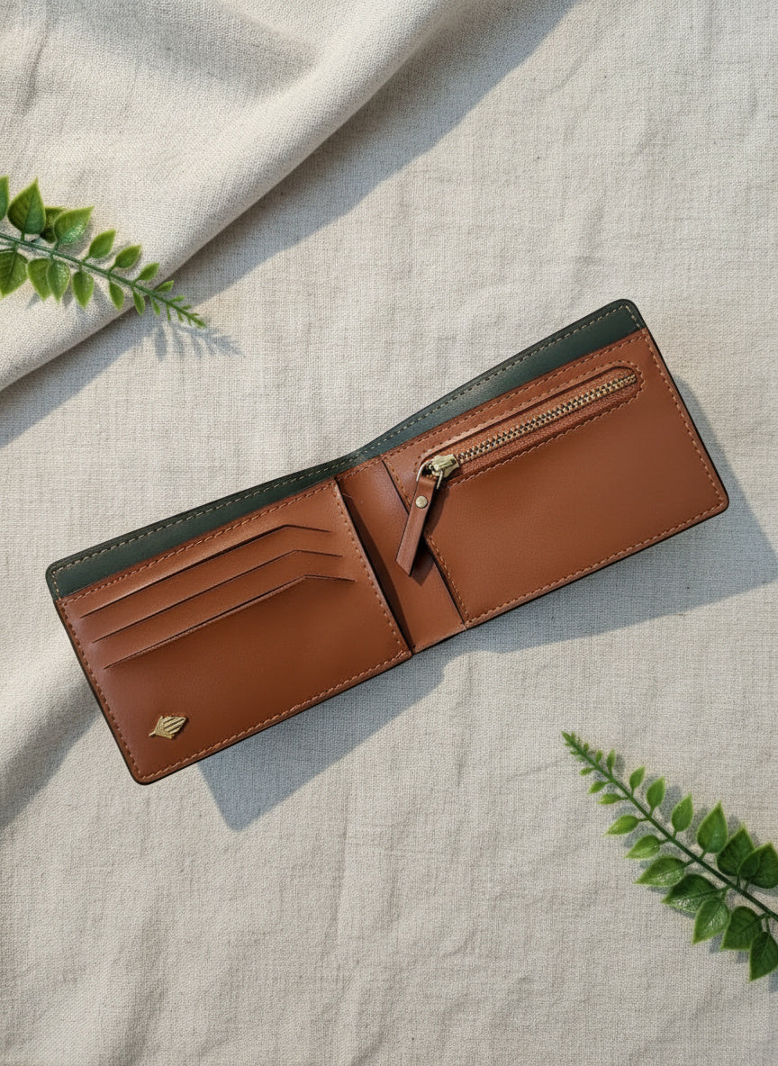 Vegan Leather Men's Wallet Zeus - Green