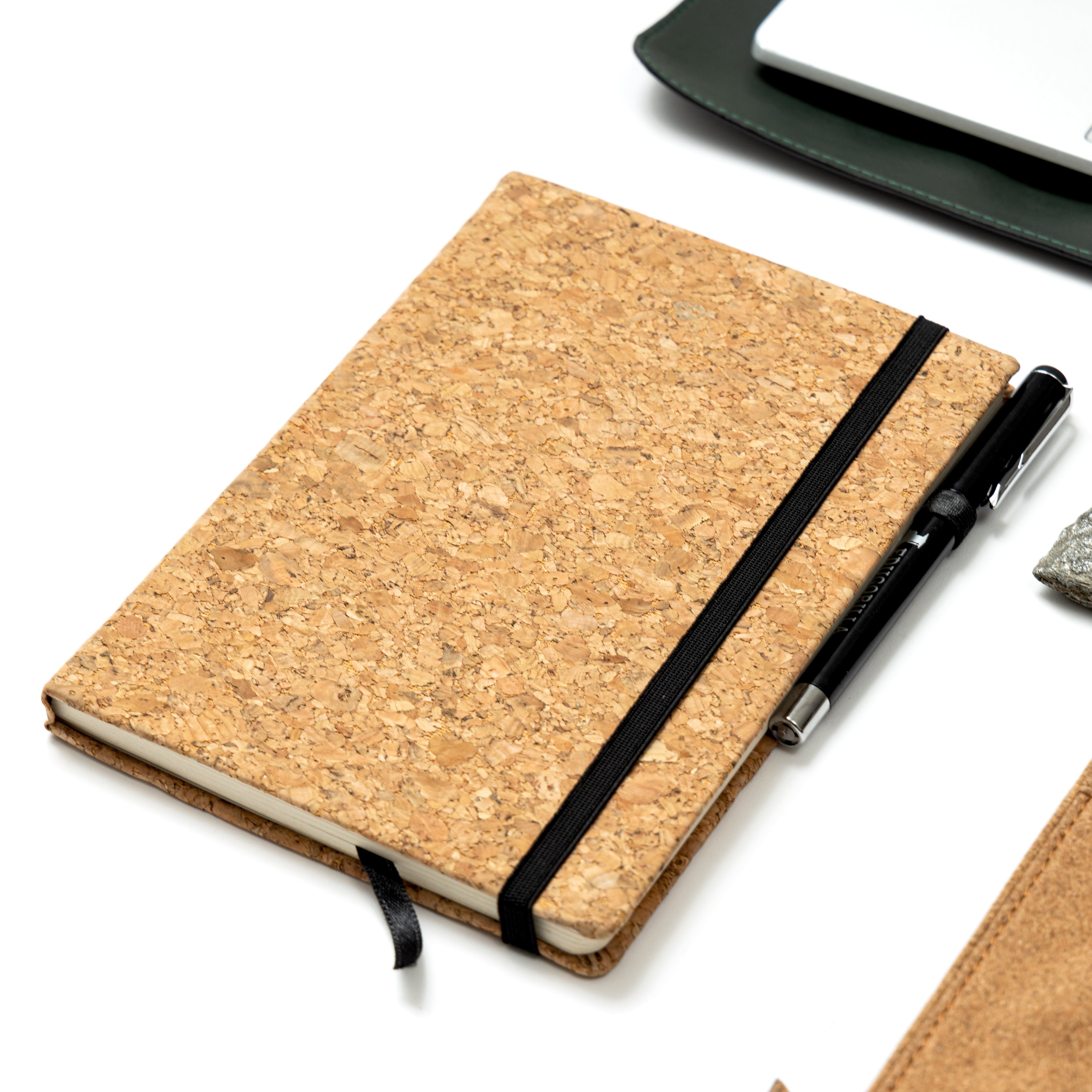 Cork diary with pen from Basil office desk accessories set by Green Hermitage