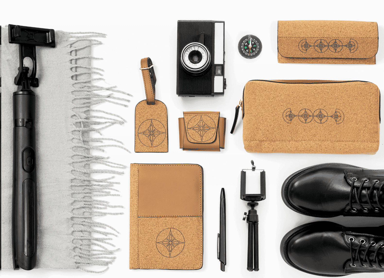 Basil Holiday Travel Set by Green Hermitage including passport holder, vanity pouch, eyewear case, AirPods cover and travel tag