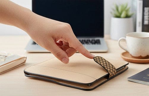 Plant Leather Diary & Pen Set – Almond