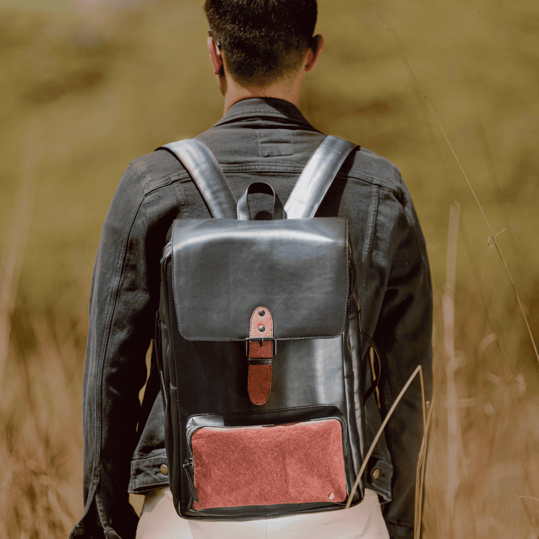 Arden Vegan Leather Backpack Black1