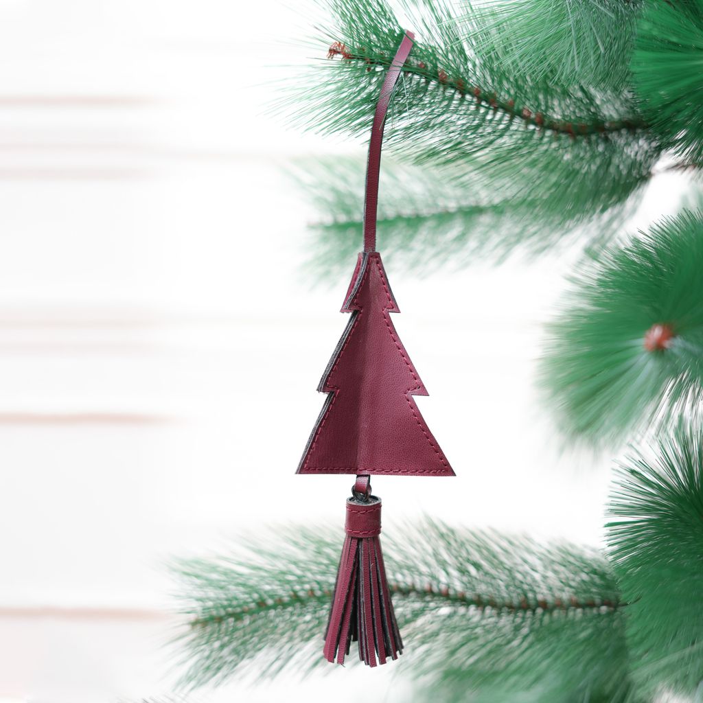 Handcrafted Christmas Ornaments - Maroon Christmas Tree