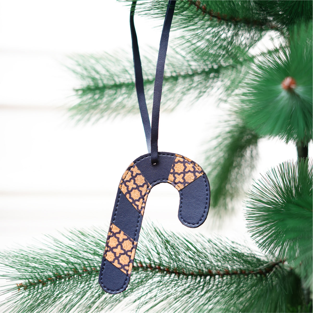 Handcrafted Christmas Ornaments - Blue Candy Cane