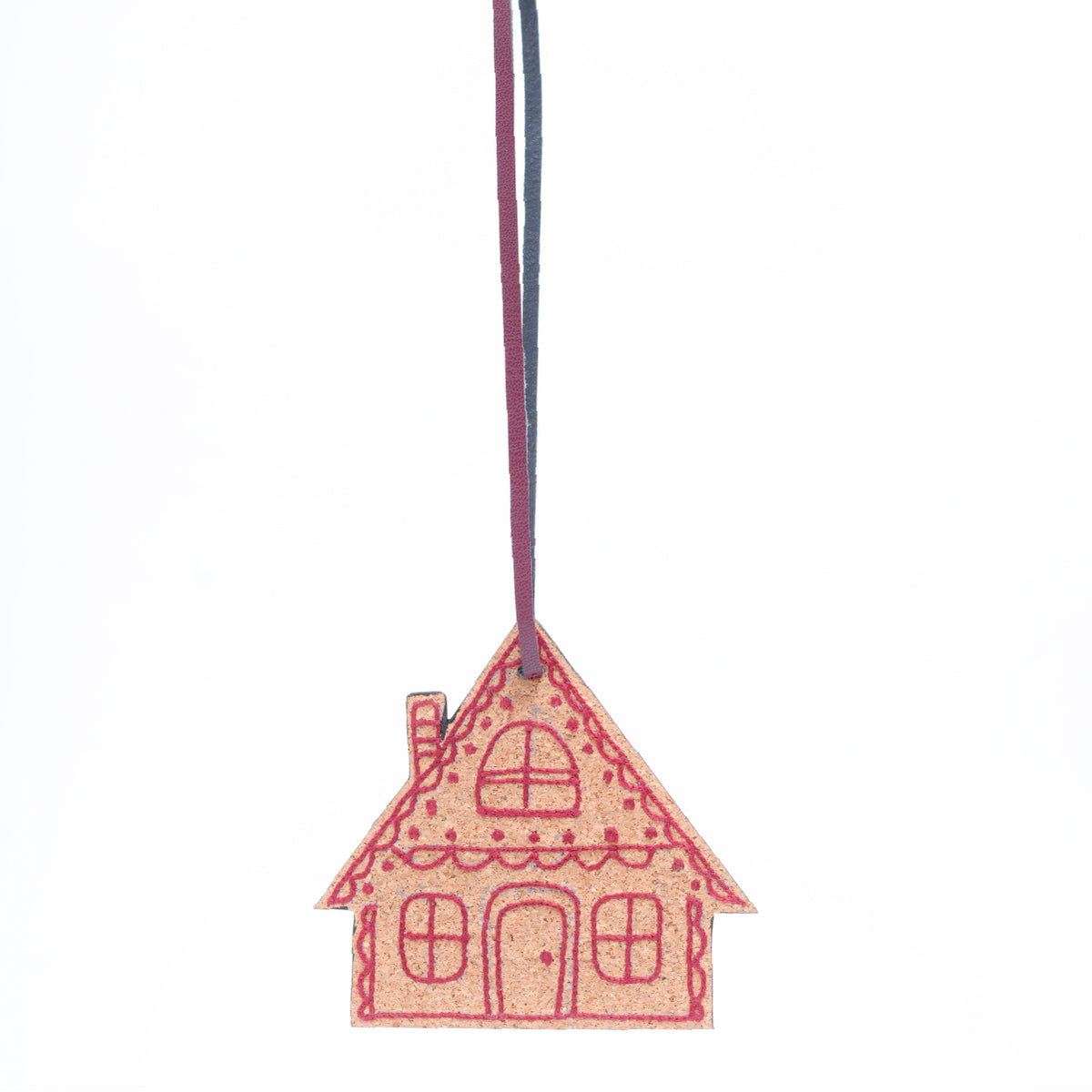 Handcrafted Christmas Ornaments - Gingerbread House Red