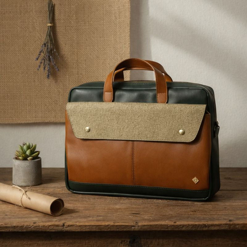 Willow Vegan Leather Laptop Sleeve - Tan