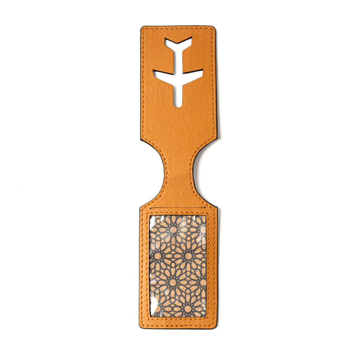 Airplane Vegan Leather Travel Tag - Tan Matt