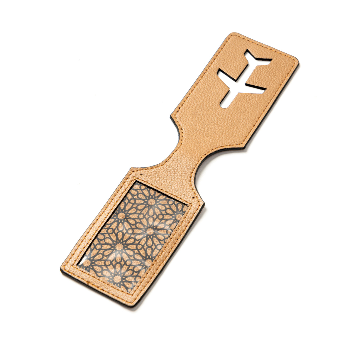 Airplane Vegan Leather Travel Tag - Caramel