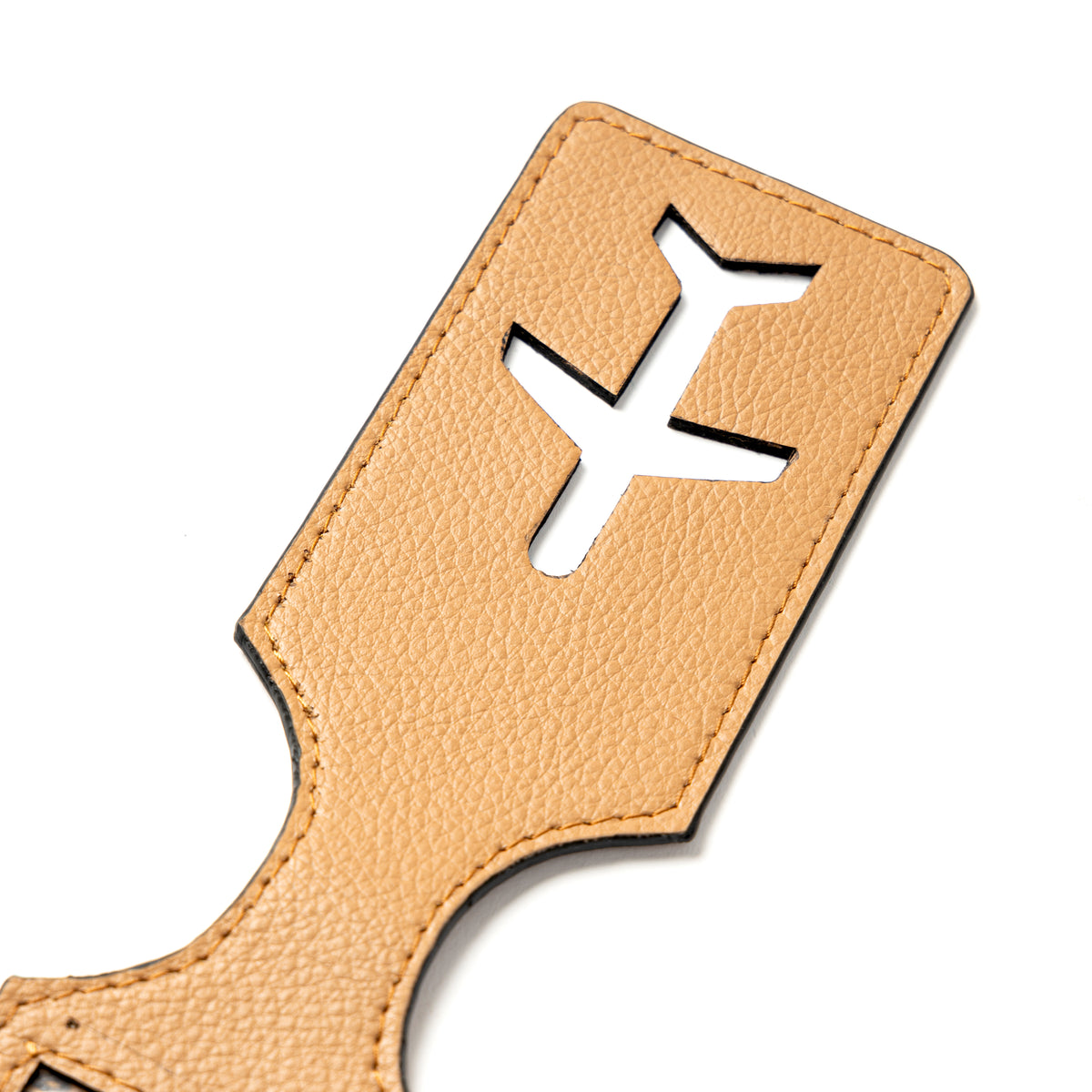 Airplane Vegan Leather Travel Tag - Caramel