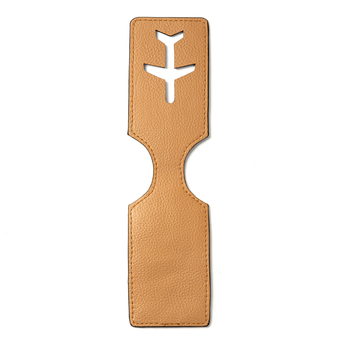 Airplane Vegan Leather Travel Tag - Caramel