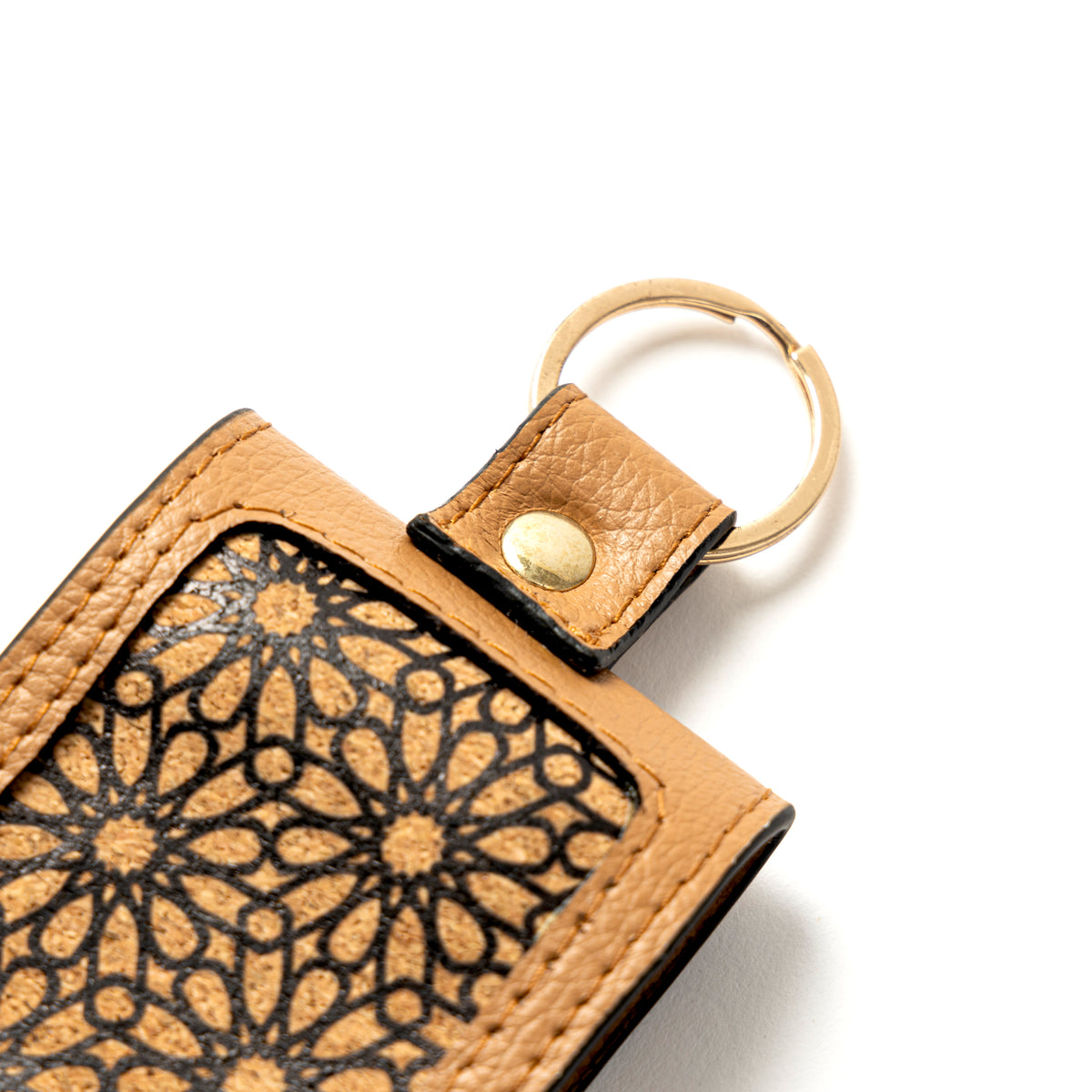 Handcrafted Vegan Leather Key Chain - Caramel