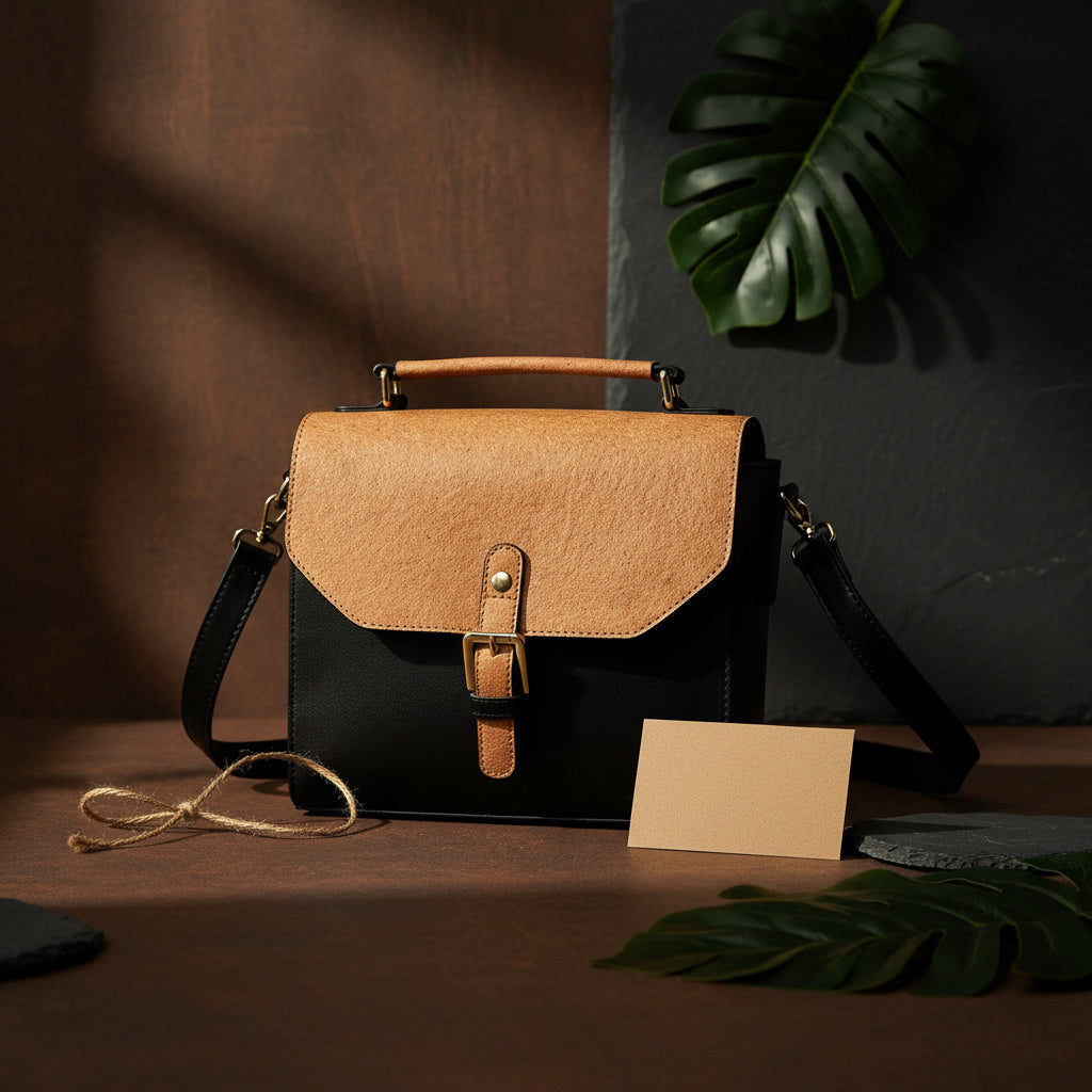 Juniper Vegan Leather Sling Bag - Black