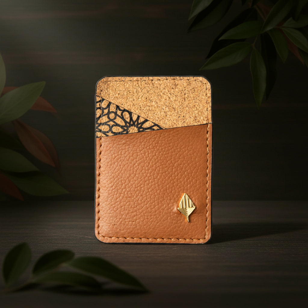 Theo Vegan Leather Cardholder - Tawny Brown