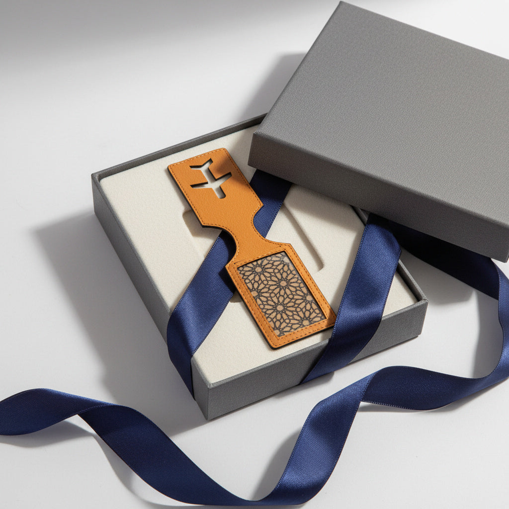 Airplane Vegan Leather Travel Tag - Tan Matt