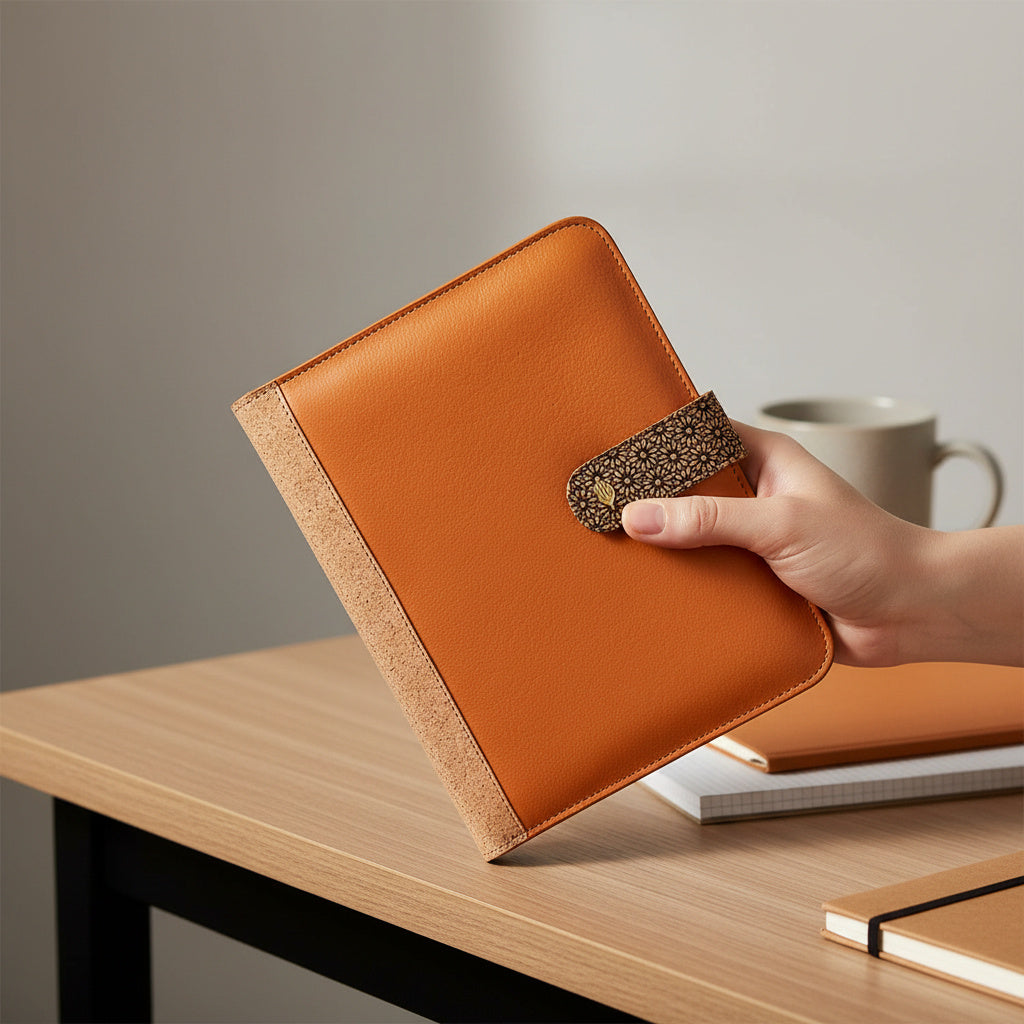 Plant Leather Diary & Pen Set – Tan