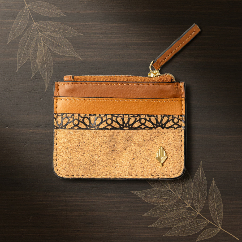 Iris Vegan Leather Cardholder - Tawny Brown, Tan Matt