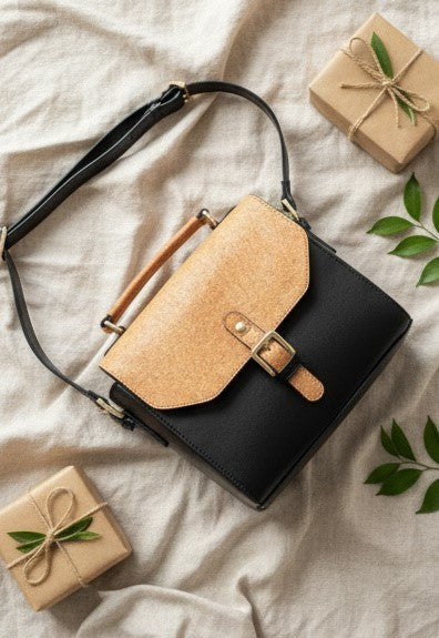 Juniper Vegan Leather Sling Bag - Black